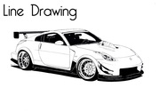 Line drawing of Nissan 350Z